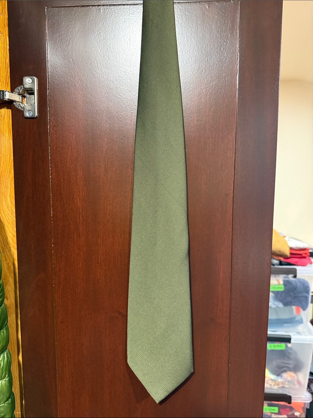 Perry Ellis Olive Green Solid Men's Tie